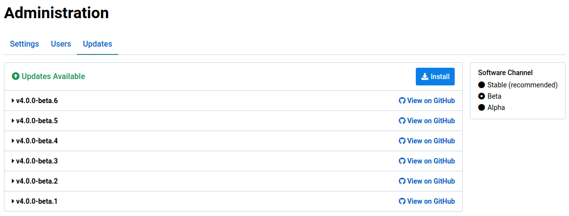 Beta releases available